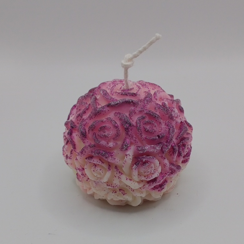 BaRich Candle For Life Elegant Pink and White Rose Candle Bath & Body